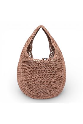 Borsa Gianni Chiarini in paglia crochet colore rosa antico. GIANNI CHIARINI | 11954-BLUSH